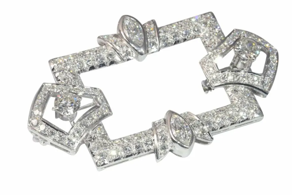 Broche platine, diamant