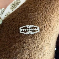 Broche Platine et Diamants