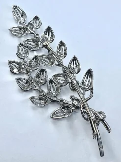 Broche Platine Or Perles Diamants.