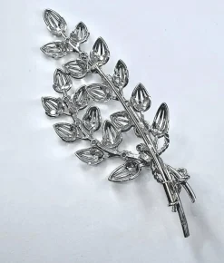 Broche Platine Or Perles Diamants.