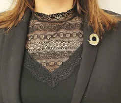 Broche plume en or jaune