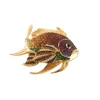 Broche Poisson Arc en Ciel Or Jaune, Série limitée 3 exemplaires