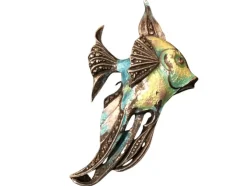 Broche poisson en Argent émaillé & marcassites