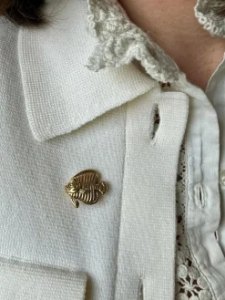 Broche poisson en or jaune