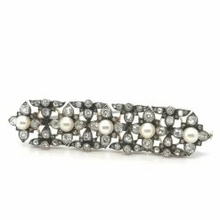 Broche époque Napoleon III - Diamants et perles