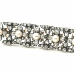 Broche époque Napoleon III - Diamants et perles
