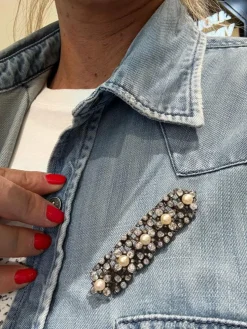 Broche époque Napoleon III - Diamants et perles