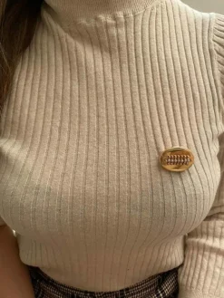 Broche Porte Photo En Or Rose