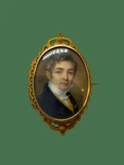 BROCHE PORTRAIT OR 18K NACRE