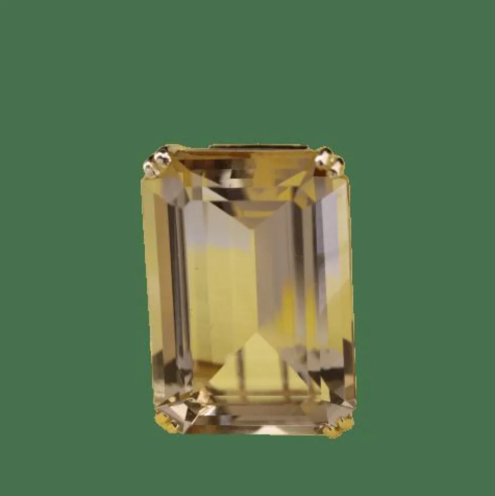 Broche rétro citrine