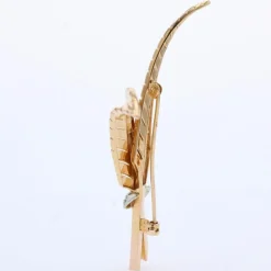 Broche rétro feuilles de fougère diamants