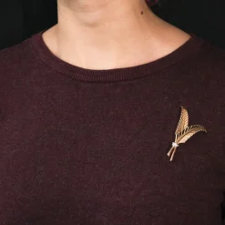 Broche rétro feuilles de fougère diamants
