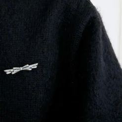 Broche ruban, diamants et saphirs