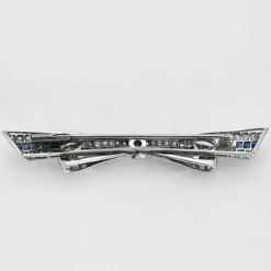Broche ruban, diamants et saphirs