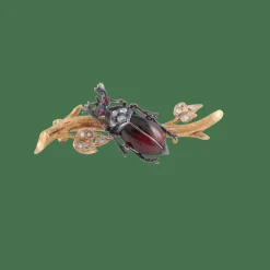 Broche Scarabée Grenat Napoléon III