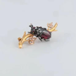 Broche Scarabée Grenat Napoléon III