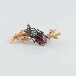 Broche Scarabée Grenat Napoléon III