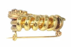 Broche serpent, diamants, rubis
