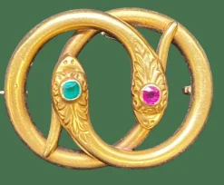 Broche serpent or jaune