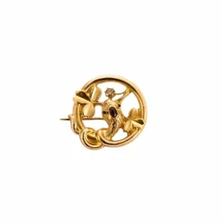 Broche serpent or jaune rubis diamant