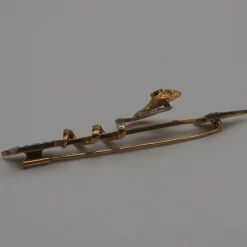Broche serpent or jaune rubis diamants