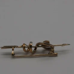 Broche serpent or jaune rubis diamants