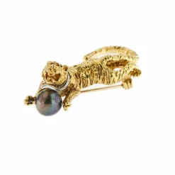 Broche Tigre perle et diamants