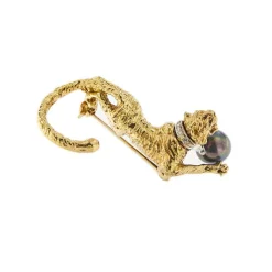 Broche Tigre perle et diamants