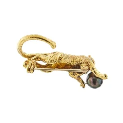 Broche Tigre perle et diamants