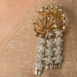Broche étoiles diamants