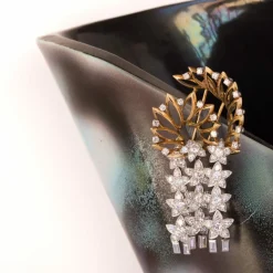 Broche étoiles diamants