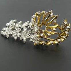 Broche étoiles diamants