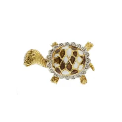 Broche tortue émaillée