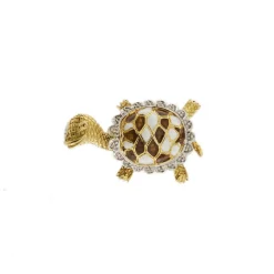 Broche tortue émaillée