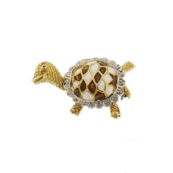 Broche tortue émaillée