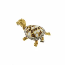 Broche tortue émaillée