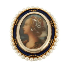 Broche transformable perles et diamants