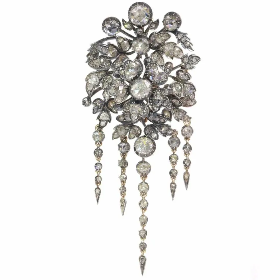 Broche trembleuse, diamants