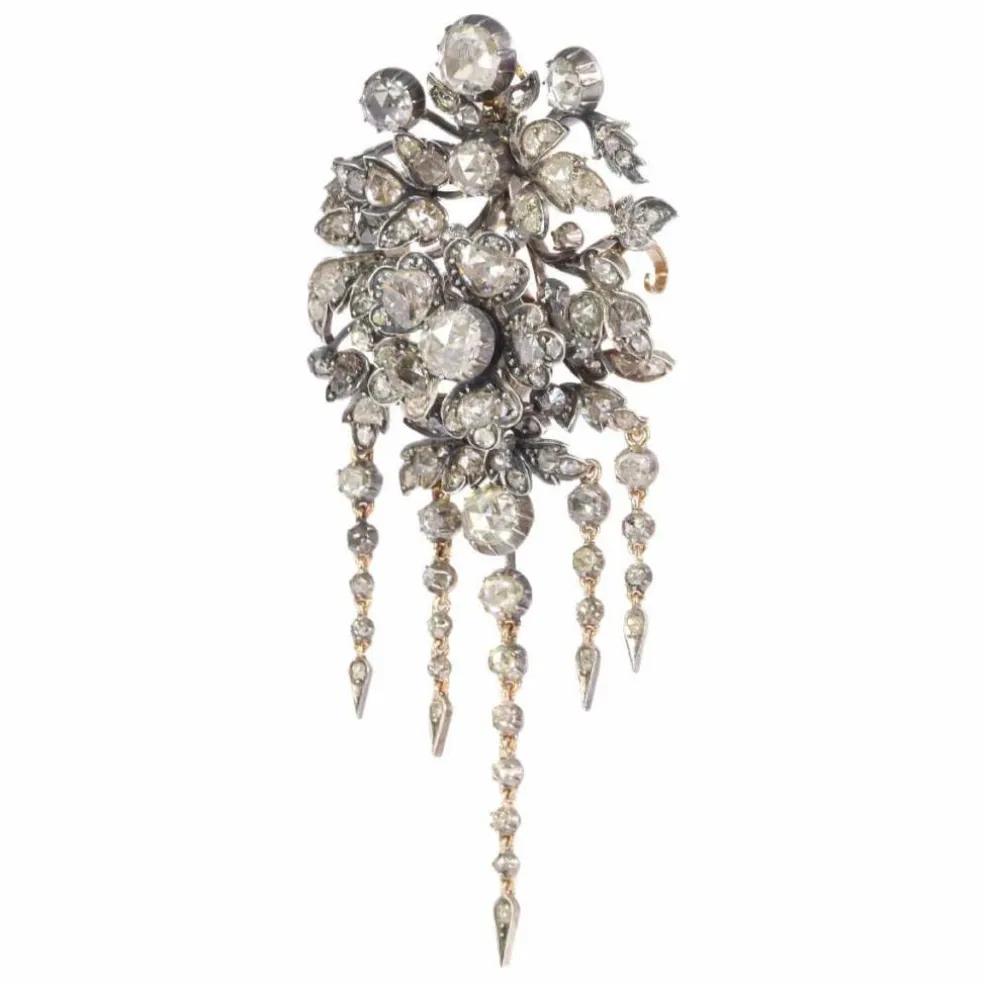 Broche trembleuse, diamants