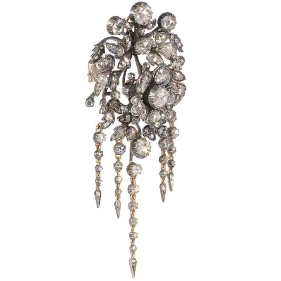 Broche trembleuse, diamants