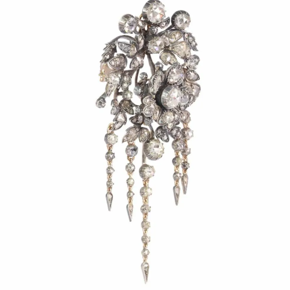 Broche trembleuse, diamants