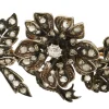 Broche Trembleuse fin XIXè, diamants, or rose et argent