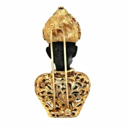 Broche Tête de Maure Or Jaune, Ebène, Emeraude et Rubis