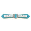 Broche turquoise perles diamants