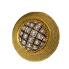 Broche victorienne antique en perles naturelles, émail bleu et or jaune