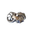 Broche vintage abstraite or rose et argent
