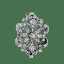 Broche vintage en or blanc et diamants