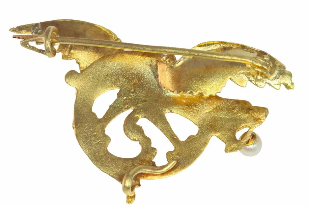 Broche vintage en or jaune