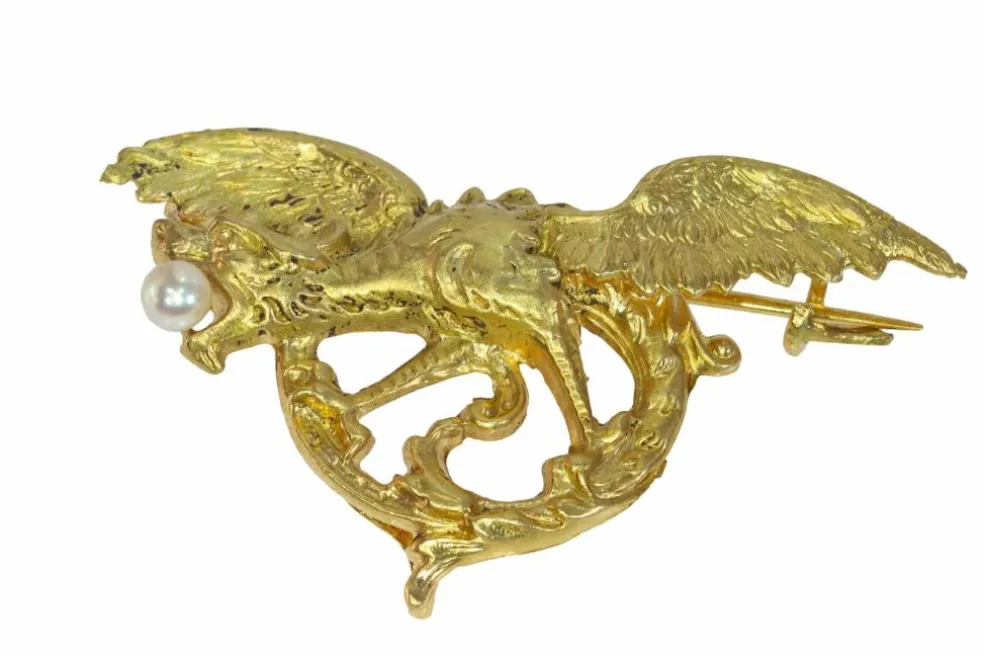 Broche vintage en or jaune