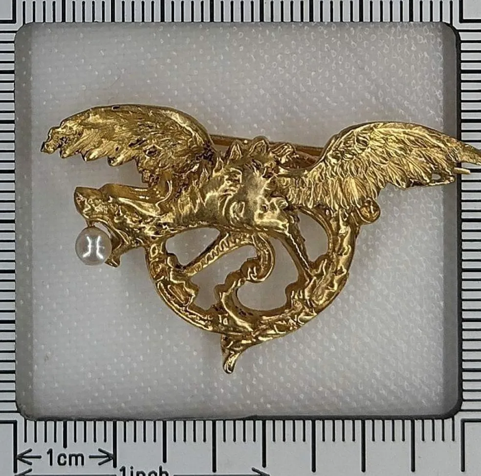 Broche vintage en or jaune